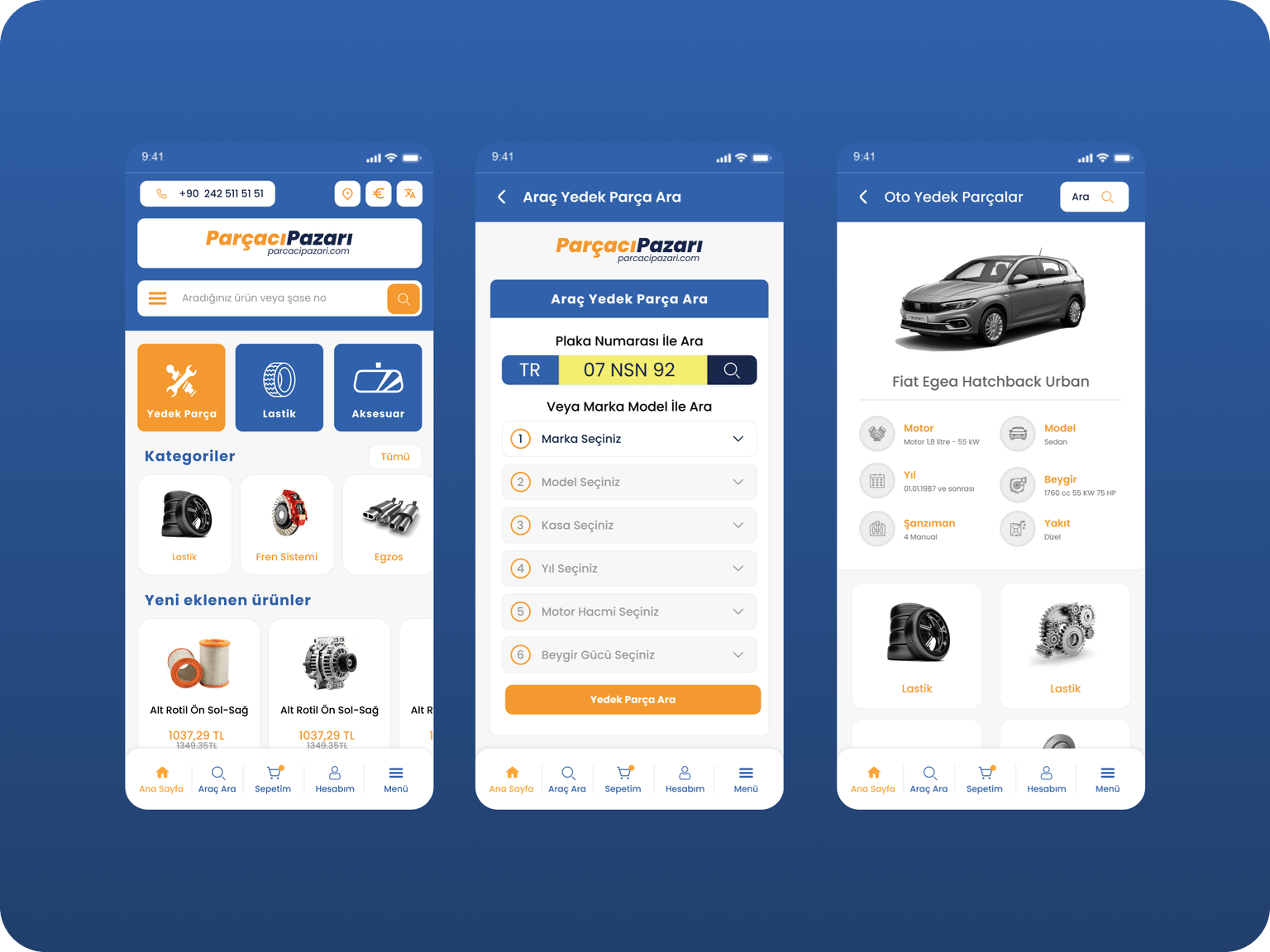 Car spare outlet parts app